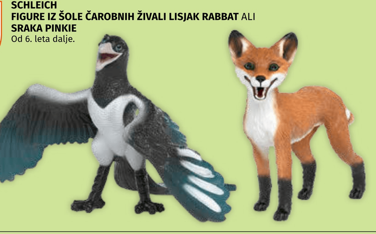Schleich Figure iz šole čarobnih živali Lisjak Rabbat ali Sraka Pinkie - Akcija v trgovini Mueller