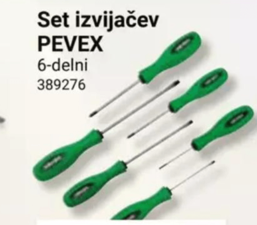 Set izvijačev PEVEX - Akcija v trgovini Pevex