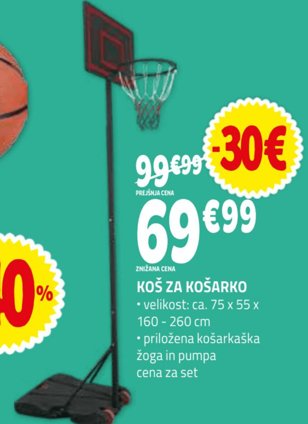 Koš za košarko Woodsun - Akcija v trgovini E.Leclerc