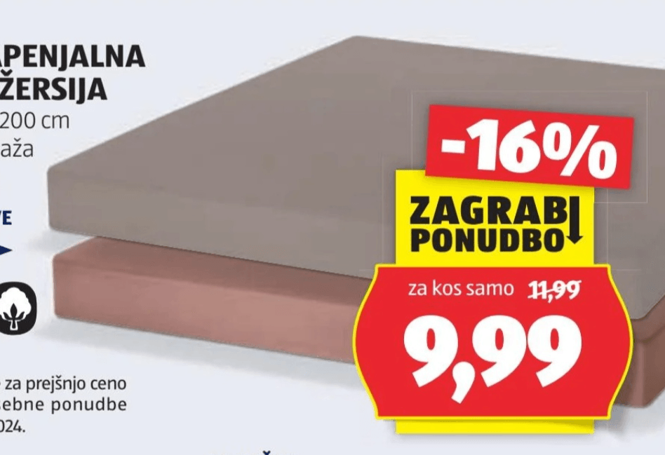 Novitesse Zimska napenjalna rjuha iz džersija - Akcija v trgovini Hofer