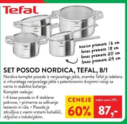 Set posod Nordica Tefal 8/1 Akcija v trgovini Spar