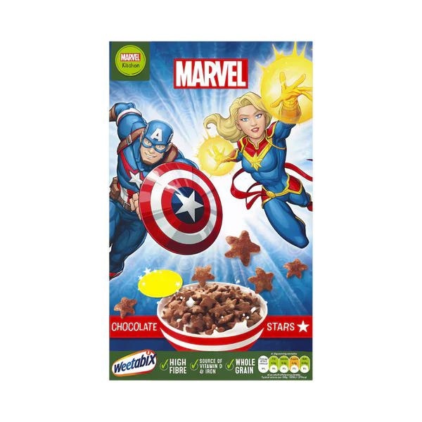 Kosmiči čokoladne zvezdice 375 g Marvel Weetabix - Akcija v trgovini E.Leclerc