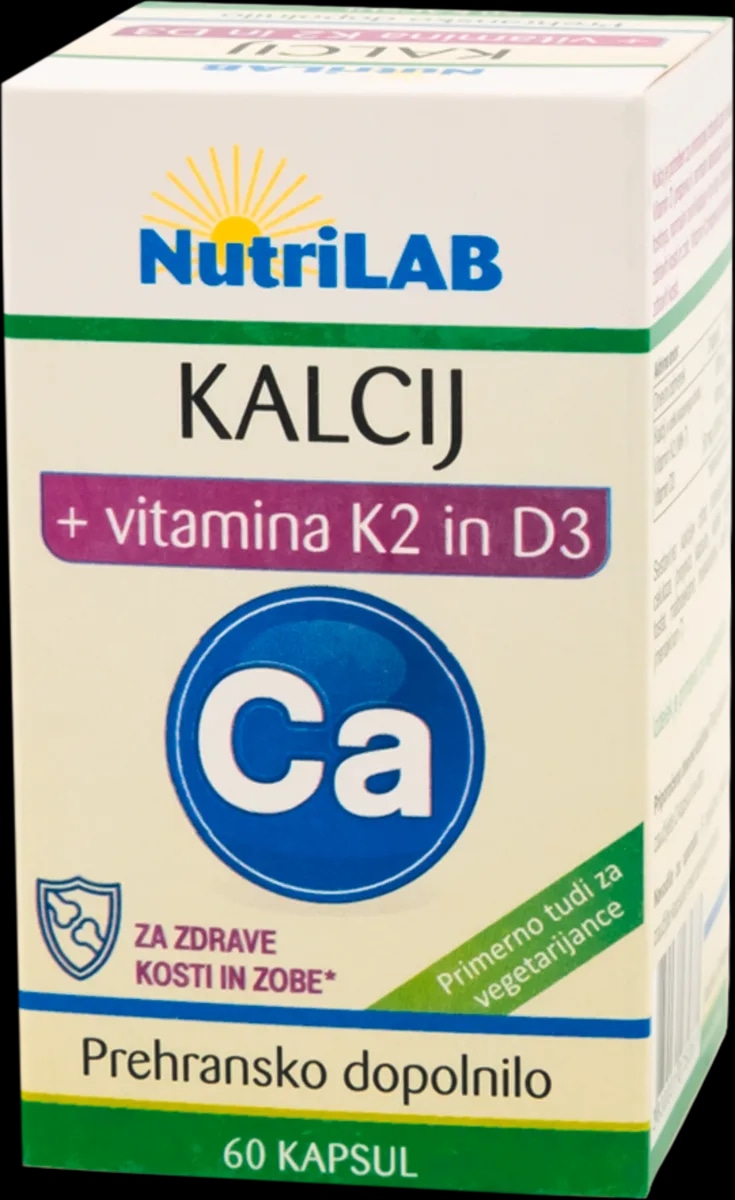 NutriLAB Kalcij+ vitamina K2 in D3 60 kapsul - Akcija v trgovini Dm
