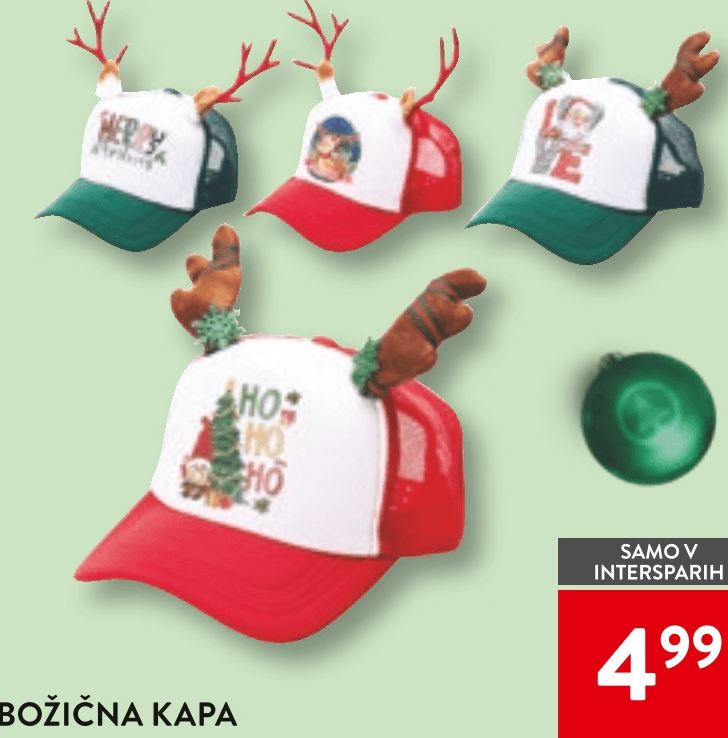 Božična kapa - Akcija v trgovini Spar