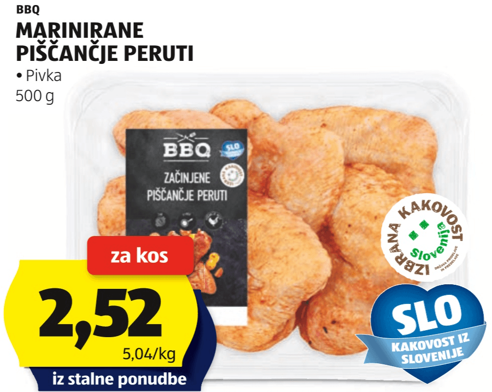 Marinirane piščančje peruti 500 g BBQ - Akcija v trgovini Hofer