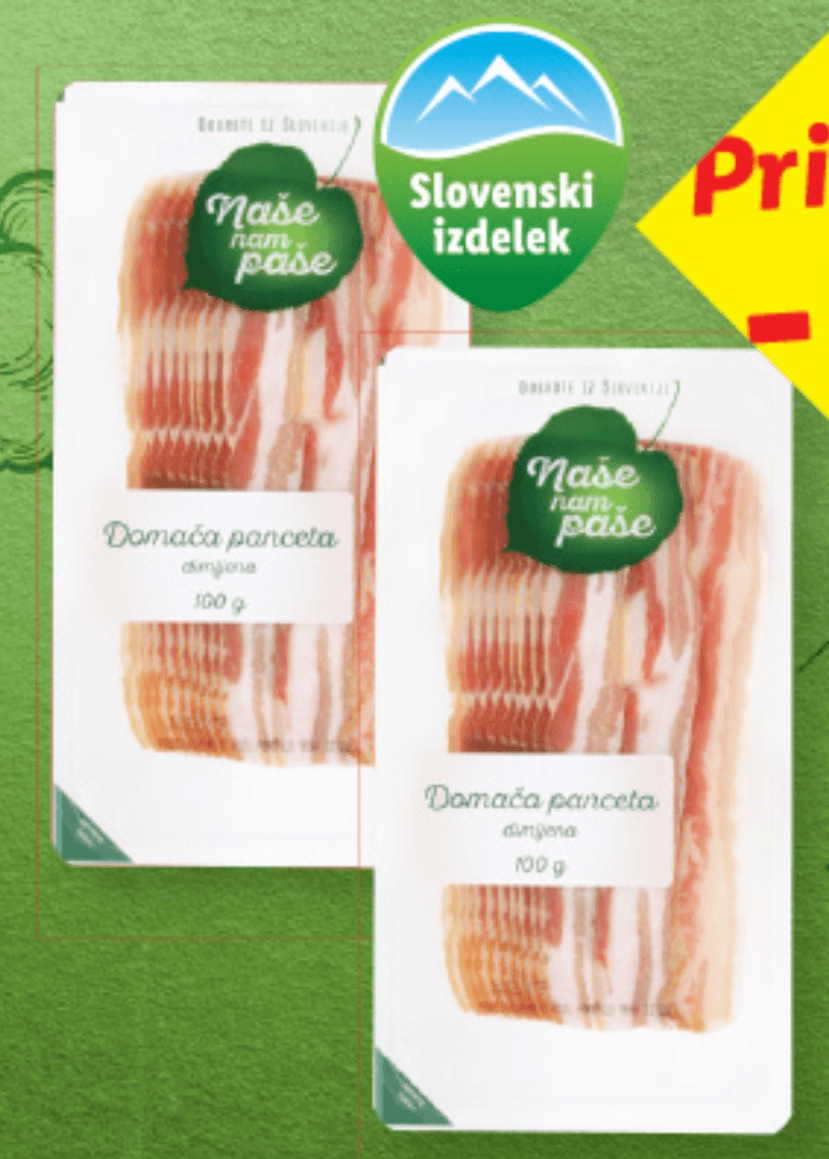 NAŠE NAM PAŠE Domača panceta 100 g - Akcija u trgovini Lidl