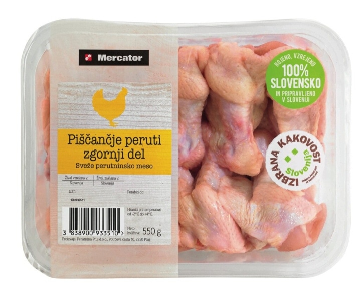 Piščančje peruti zgornji del Mercator 550 g - Akcija v trgovini Mercator
