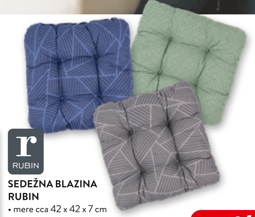 Sedežna blazina Rubin - Akcija v trgovini Spar