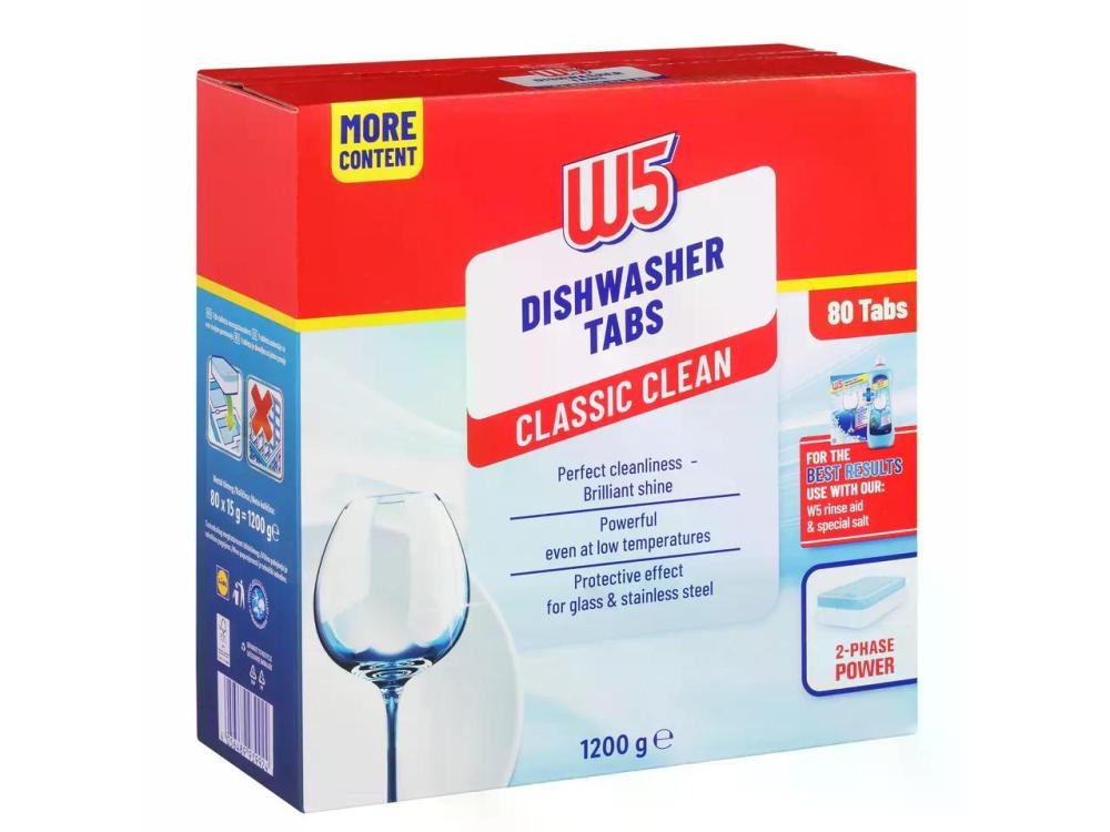 W5 Tablete za pomivalni stroj Classic 80 tablet - Akcija u trgovini Lidl
