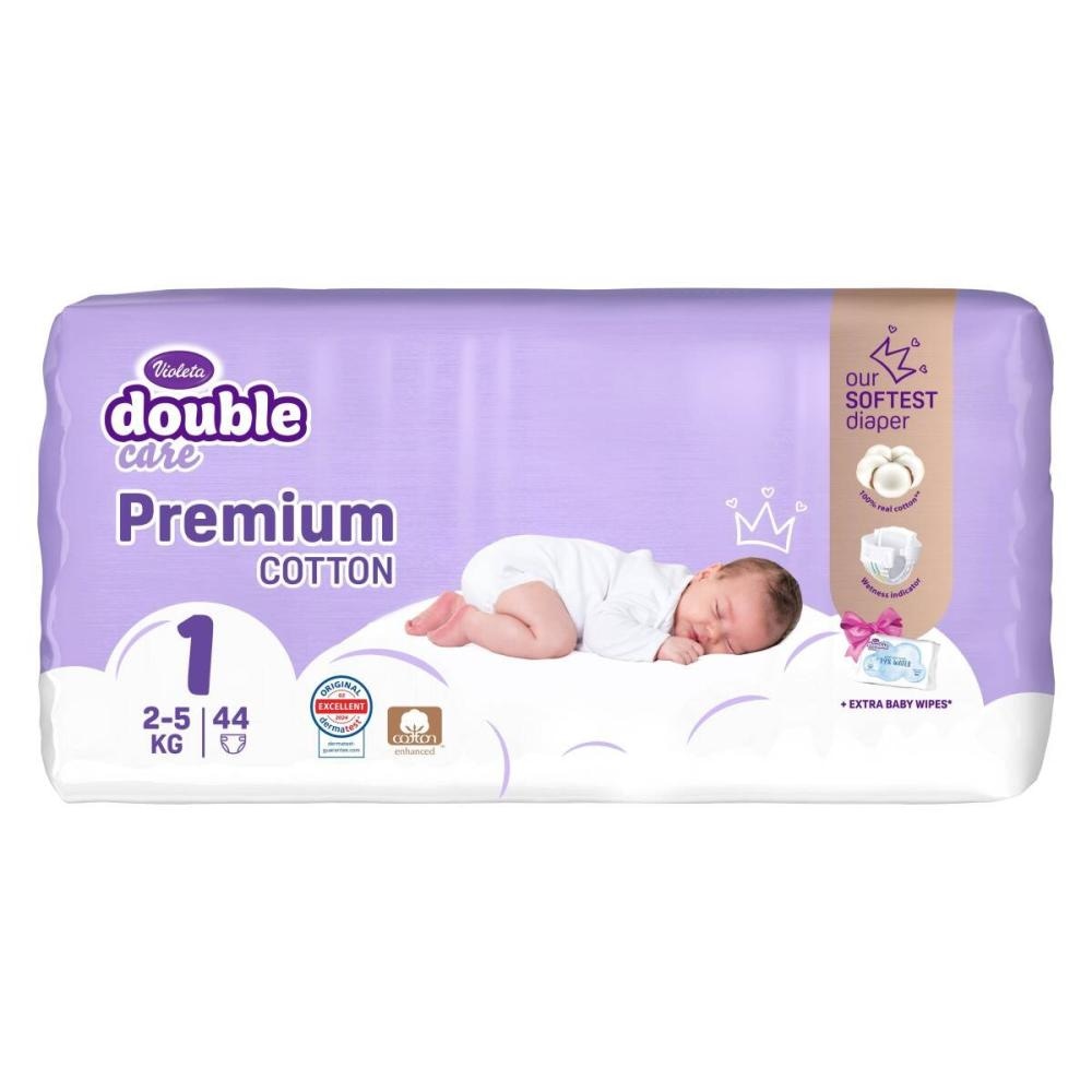 Otroške plenice Violeta Cotton Newborn 44/1 - Akcija v trgovini E.Leclerc