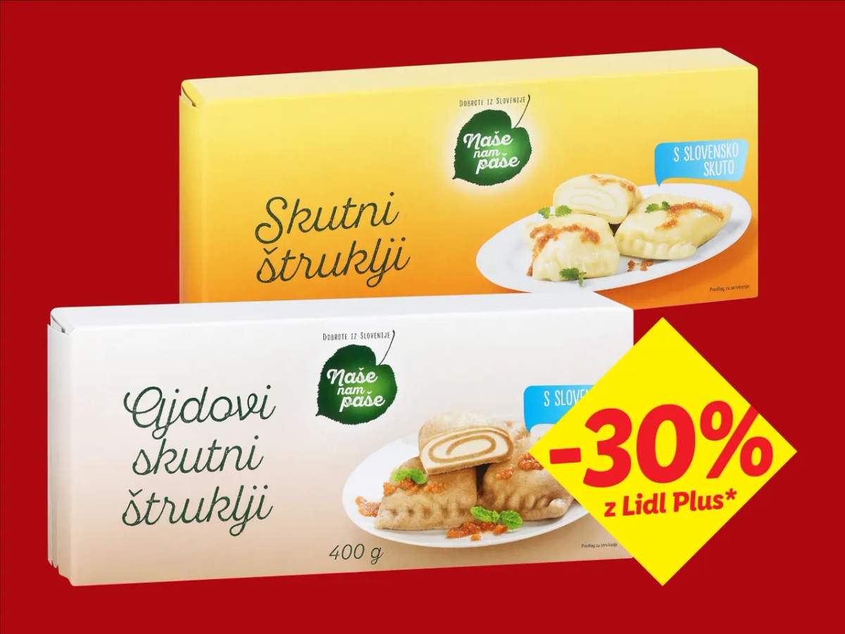Naše nam paše Izbrani skutni štruklji 400 g - Akcija v trgovini Lidl