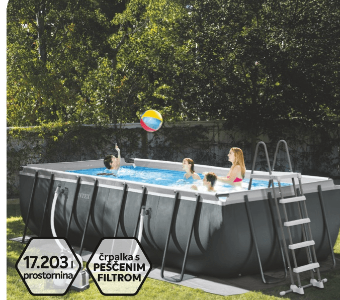 Bazen s kovinsko konstrukcijo Intex Ultra Frame - Akcija v trgovini Merkur