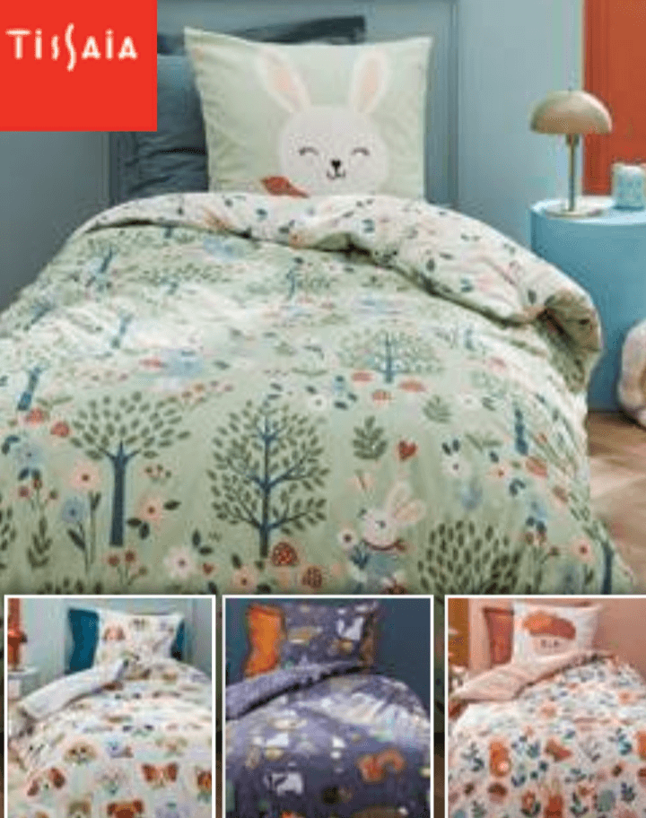 Tissaia Posteljni komplet "City" 140 x 200 + 63 x 63 cm - Akcija v trgovini E.Leclerc