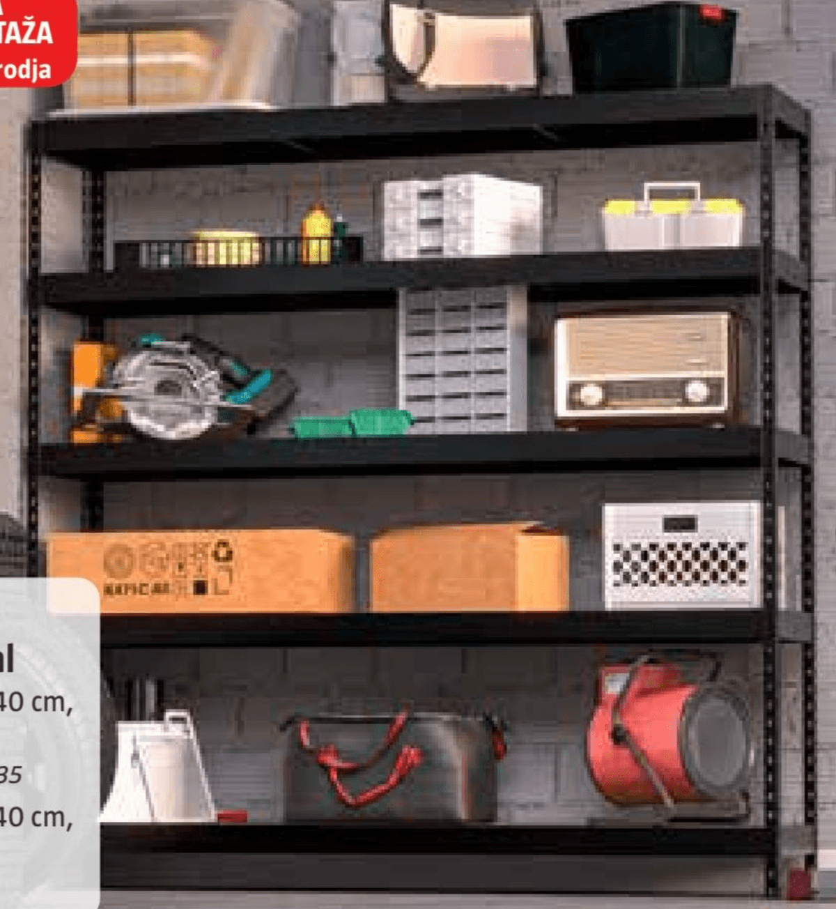 Težkonosilni kovinski regal - Akcija v trgovini Bauhaus