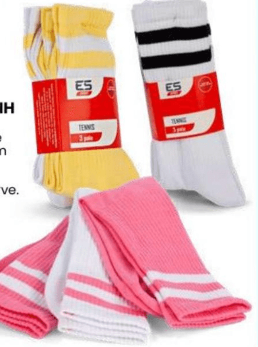 Komplet 3 parov teniških nogavic 3 parov ES SPORT - Akcija v trgovini Eurospin