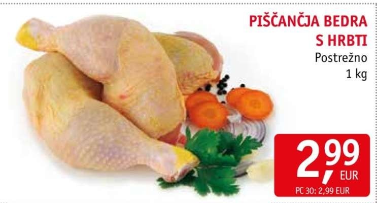 Piščanja bedra s hrbti 1 kg Akcija v trgovini Jager