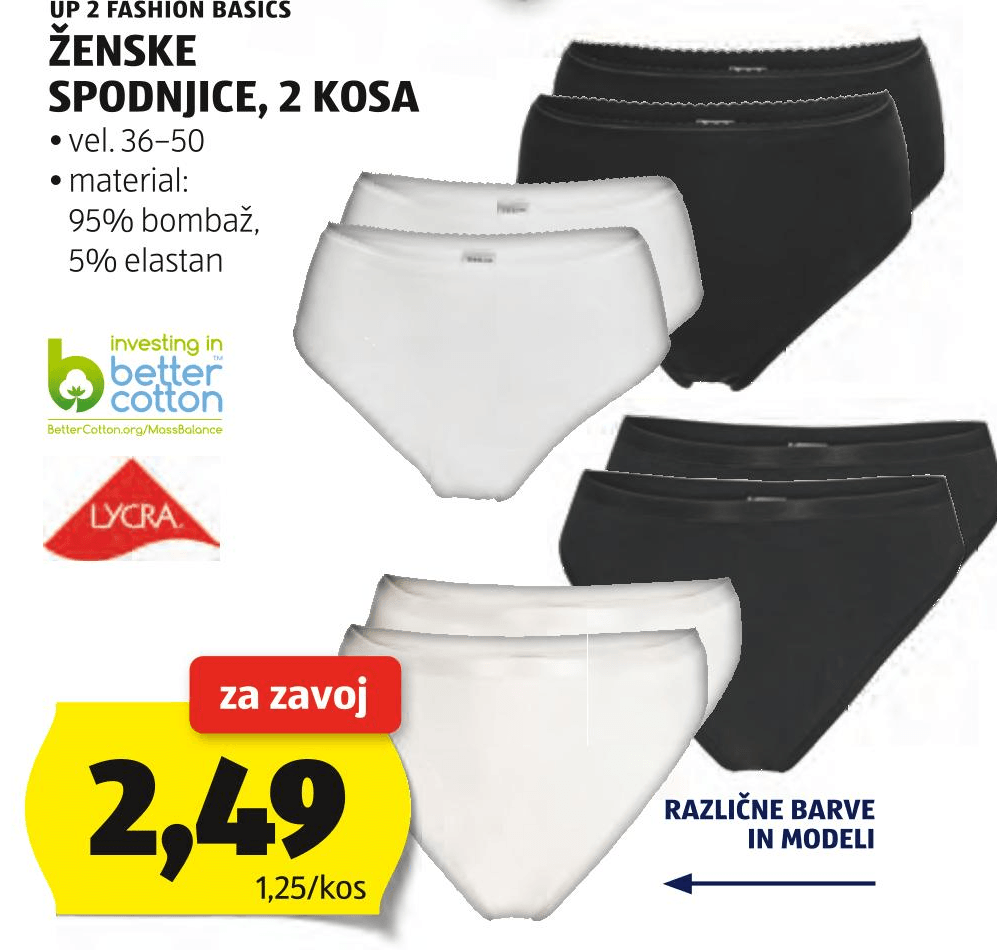 Ženske spodnjice 2 kosa UP 2 FASHION BASICS - Akcija v trgovini Hofer