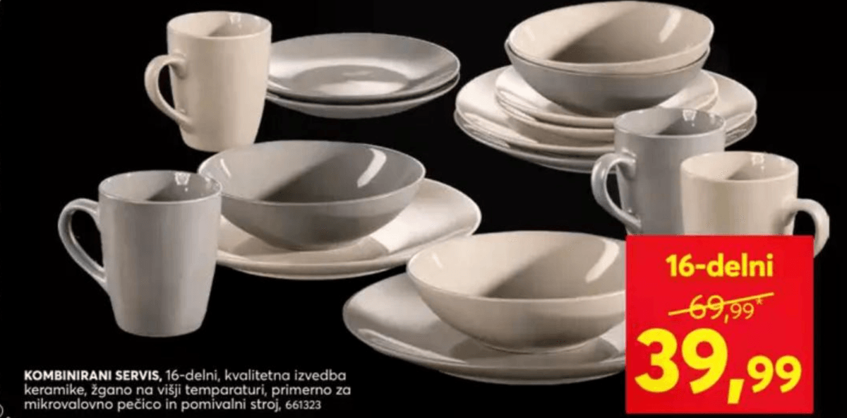 Kombinirani servis 16-delni - Akcija v trgovini Dipo
