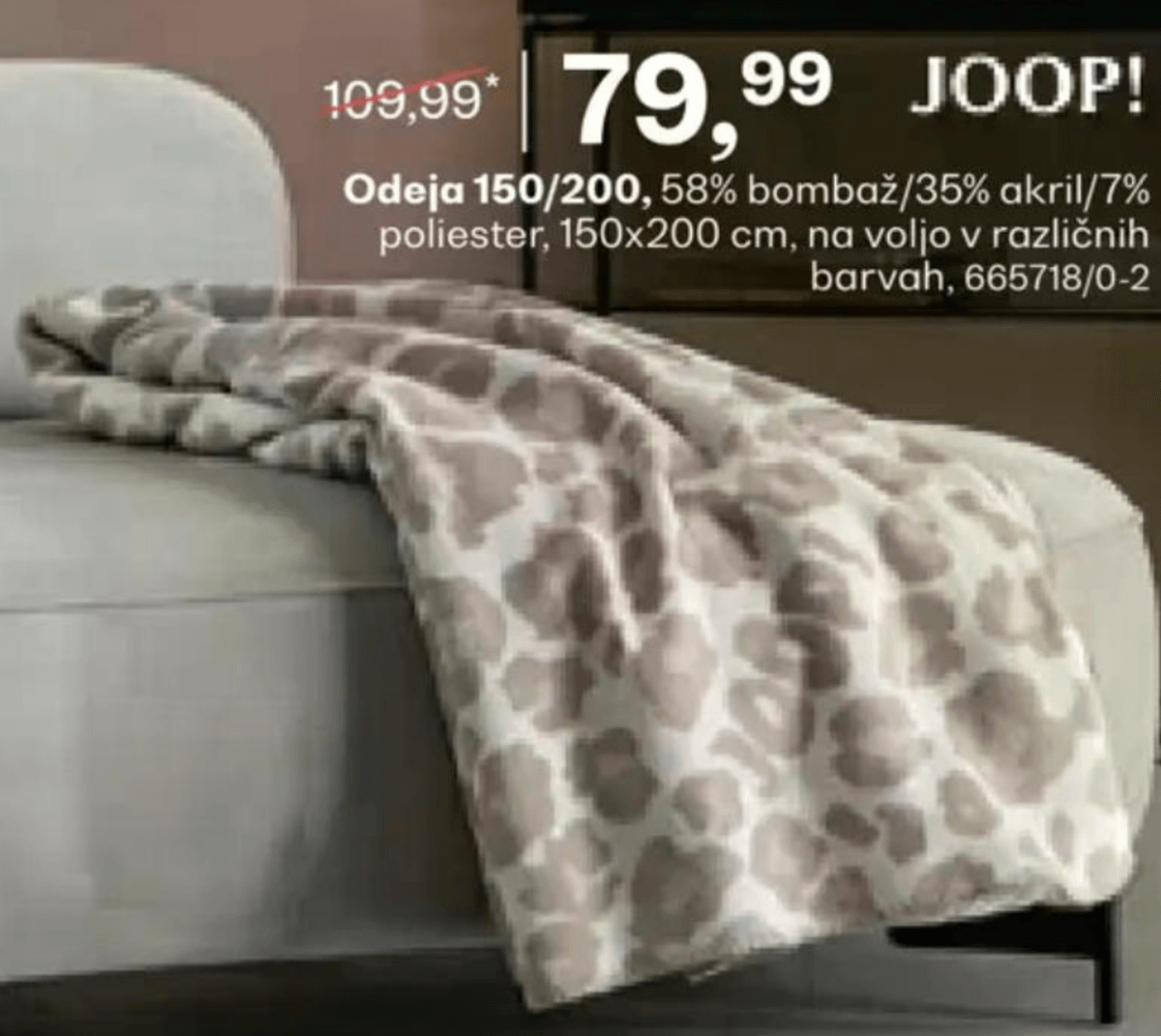 Odeja 150x200 cm JOOP! - Akcija v trgovini Rutar