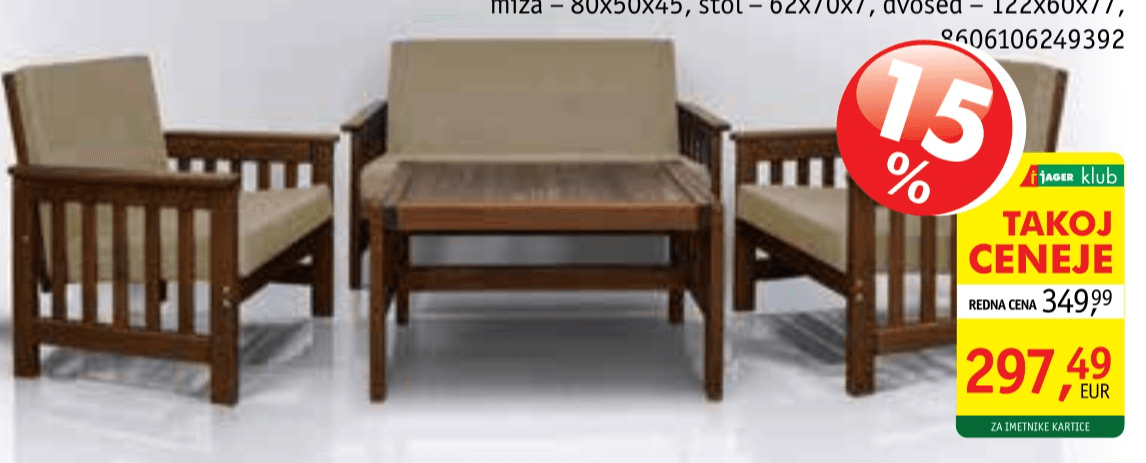 Vrtna granitura Lola ekonomik 2 + 1 + 1 - Akcija v trgovini Jager