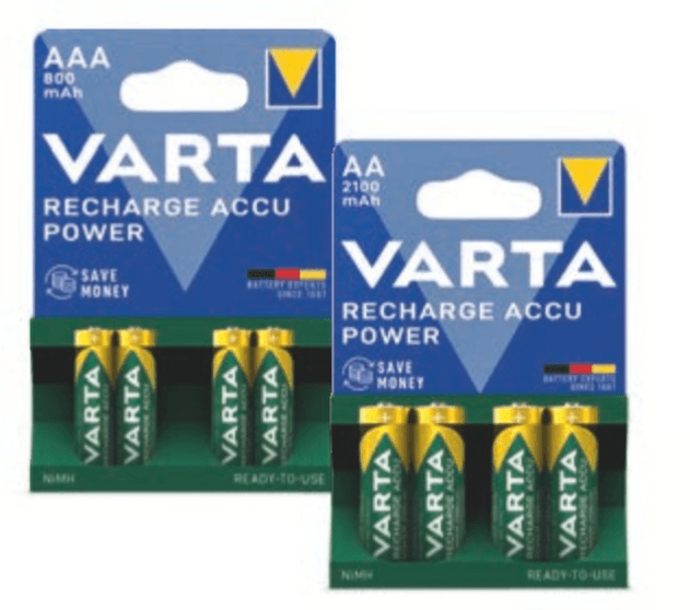 Polnilne baterije 4 kosi VARTA - Akcija v trgovini Hofer