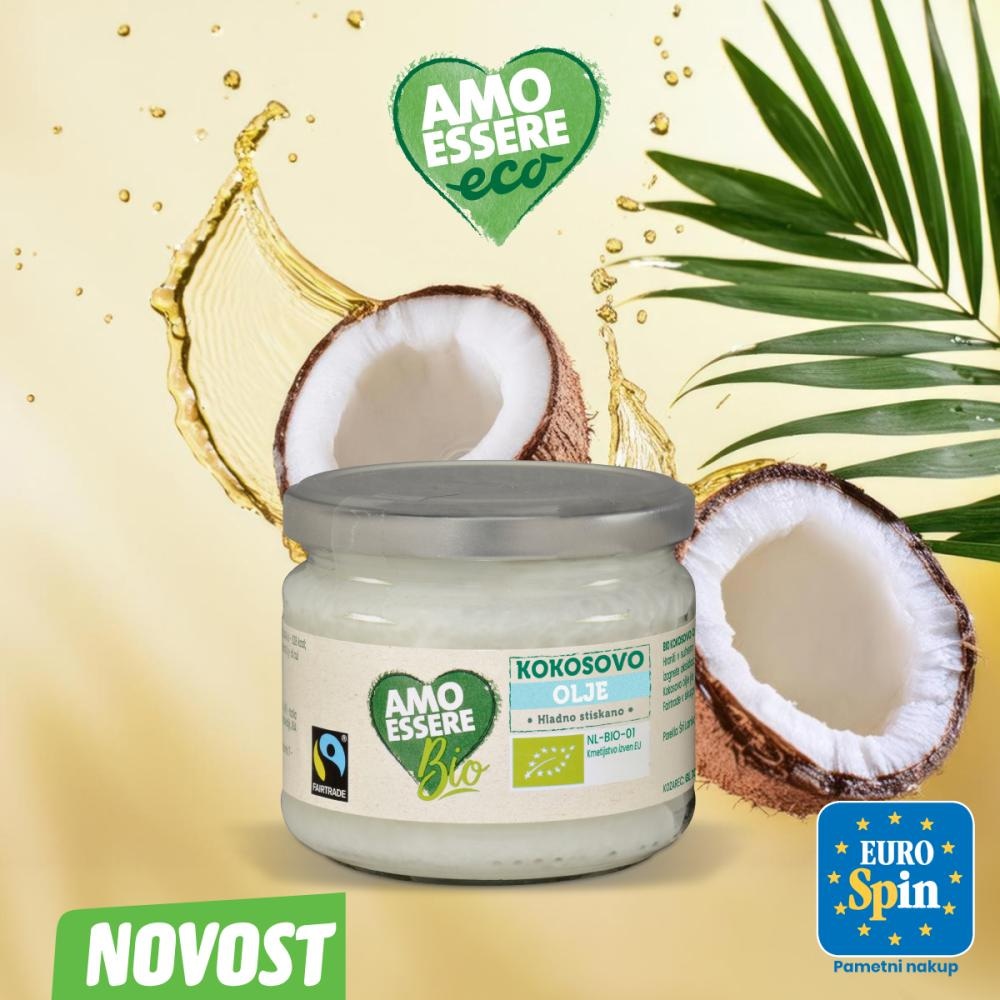 Bio Kokosovo Olje 250 ml AMO ESSERE Bio - Akcija v trgovini Eurospin