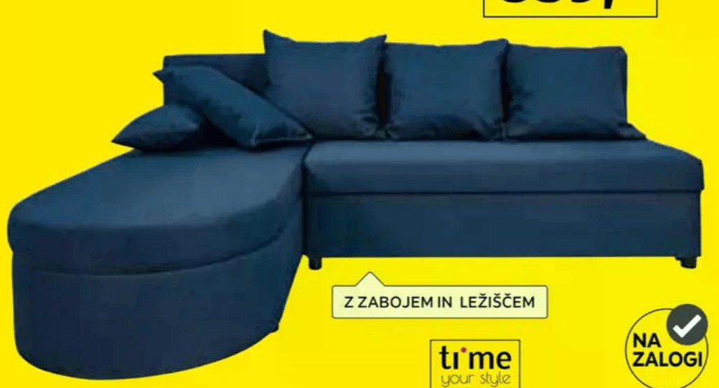 Time Sedežna garnitura dim. 196 X 88 X 159 cm - Akcija v trgovini Lesnina