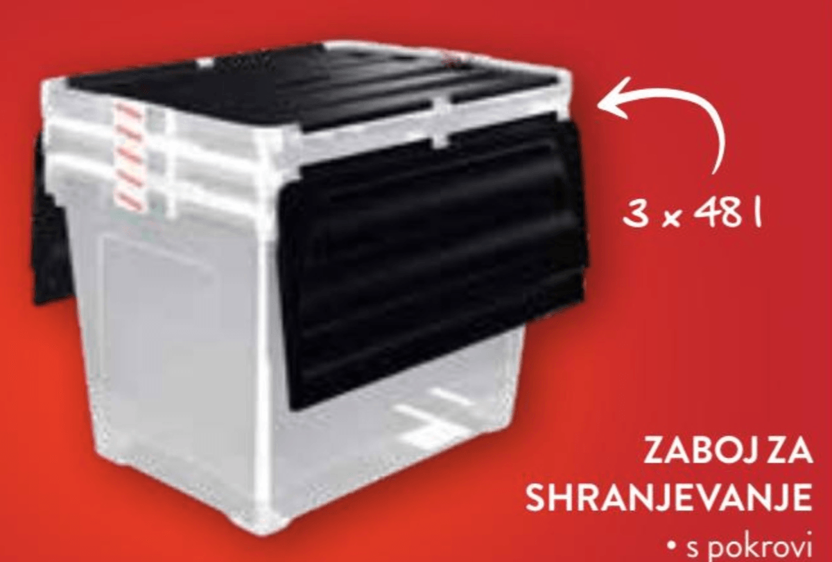 Zaboj za shranjevanje 3 x 48 l - Akcija u trgovini Spar