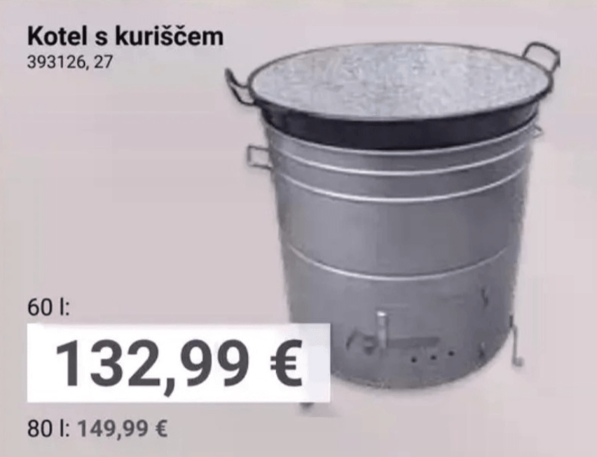 Kotel s kuriščem 60 l - Akcija v trgovini Pevex