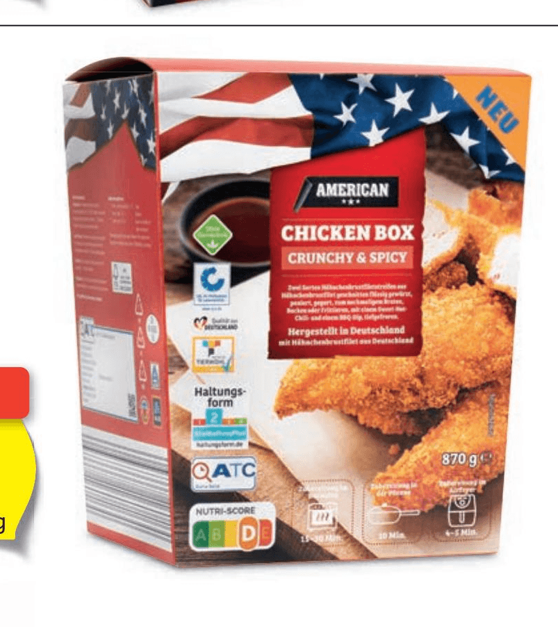 American hrustljav piščančji file box 870 g Akcija v trgovini Hofer