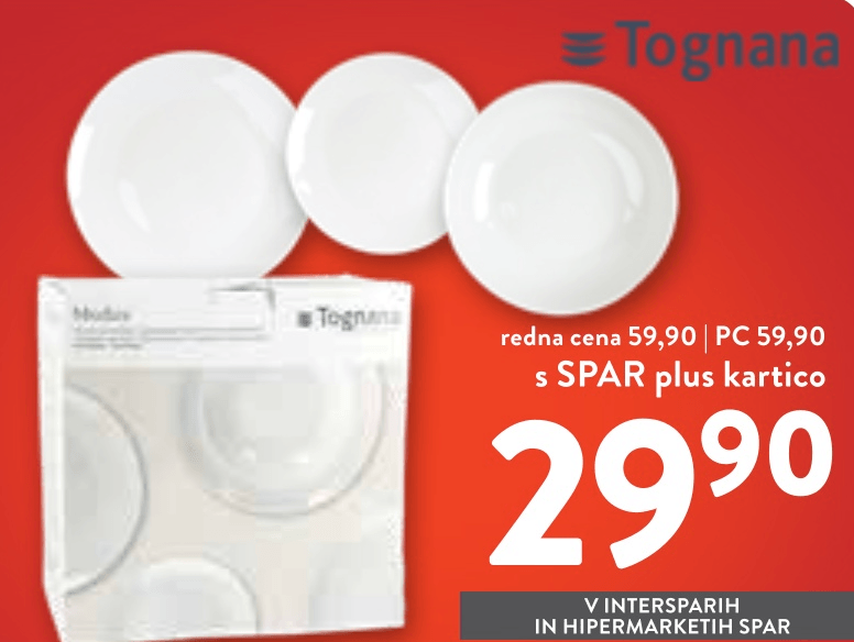 Jedilni servis 18-delni Tognana - Akcija u trgovini Spar