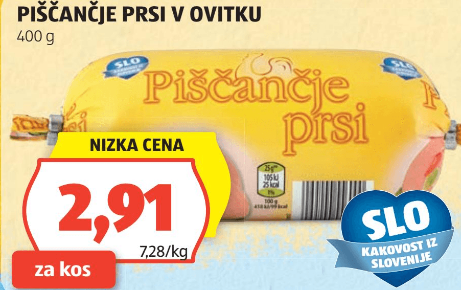Piščančje prsi v ovitku 400 g Akcija v trgovini Hofer