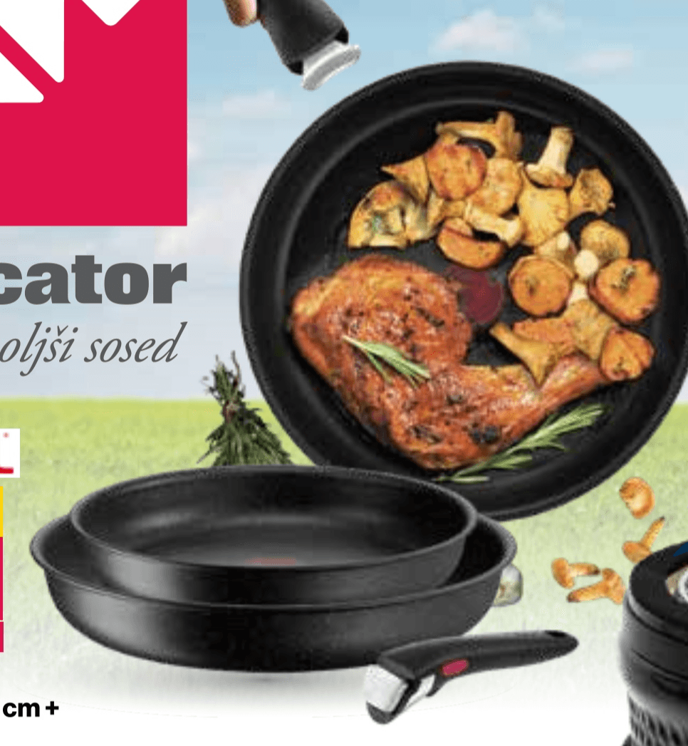 Tefal set ponev ponev 24 in 28 cm + snemljiv ročaj - Akcija v trgovini Mercator
