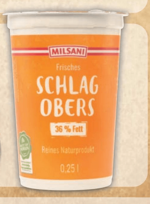 Milsani sladka smetana 250 ml Akcija v trgovini Hofer