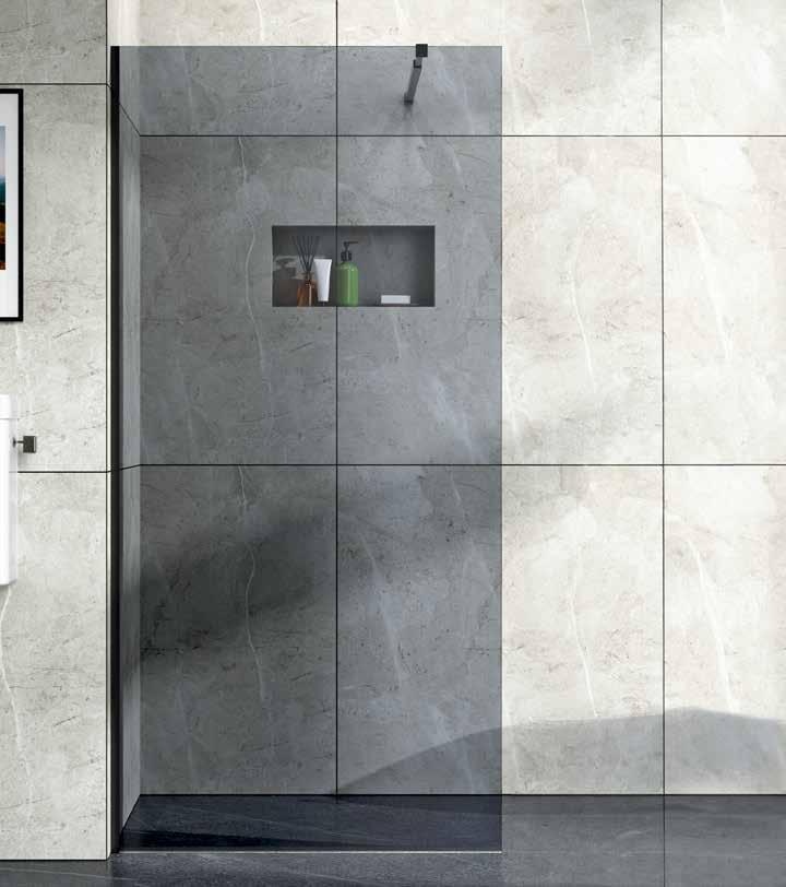 Steklena stena za prho Stil Grey 60 x 200 cm - Akcija v trgovini Pevex