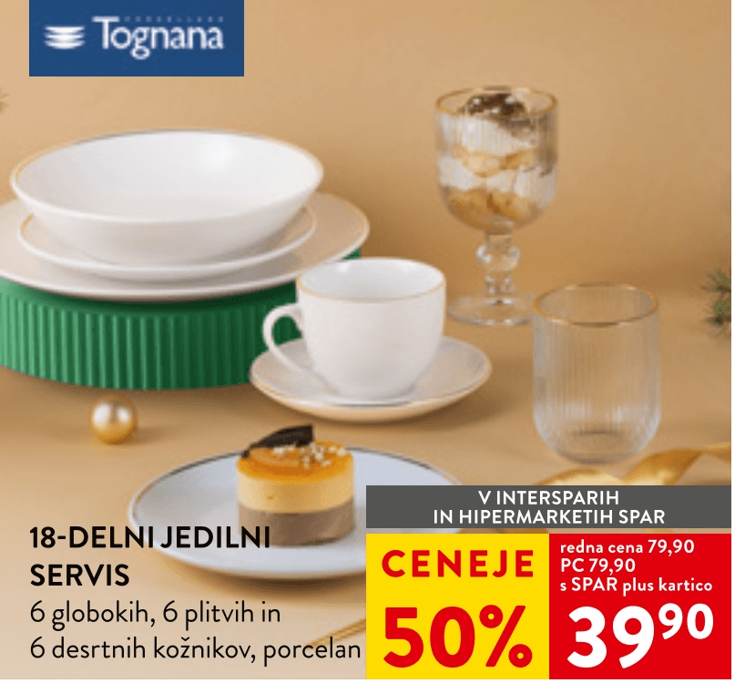 18-delni jedilni servis Tognana - Akcija v trgovini Spar