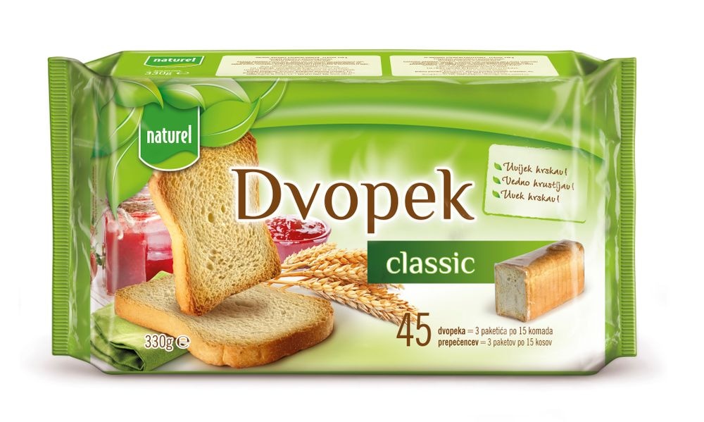 Prepečenec Naturel 330 g Dvopek - Akcija v trgovini E.Leclerc