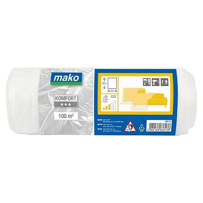 Prekrivna folija š 2 x d 25 m, za 50 m² mako - Akcija v trgovini Bauhaus
