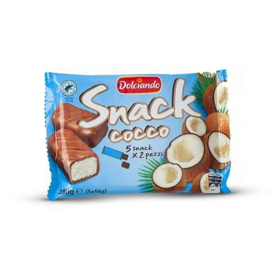 Dolciando Snack Cocco čokoladice s kokosom 5 KOSOV (280 g) - Akcija v trgovini Eurospin
