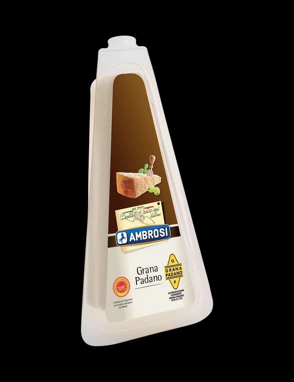 Trdi sir Grana Padano Ambrosi 200 g Akcija v trgovini E.Leclerc