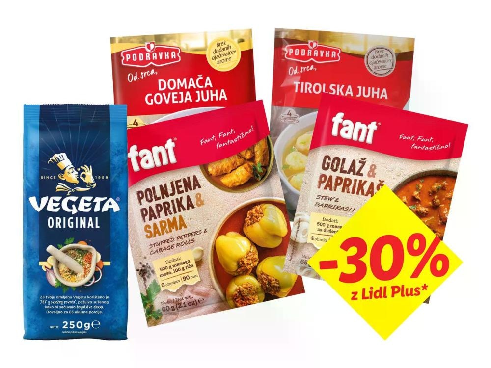 Podravka Izbrane juhe in začimbne mešanice - Akcija v trgovini Lidl