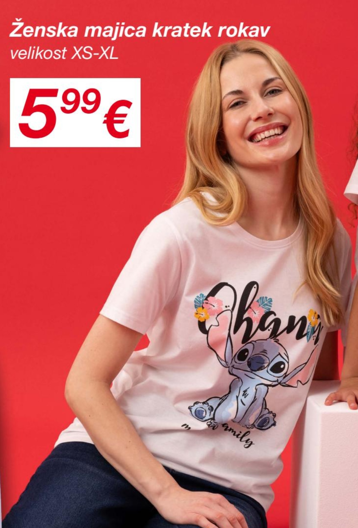 Ženska majica kratek rokav Disney Stitch - Akcija v trgovini Kik