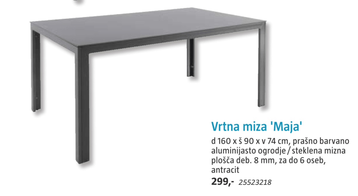 Vrtna miza 'Maja' sunfun - Akcija v trgovini Bauhaus