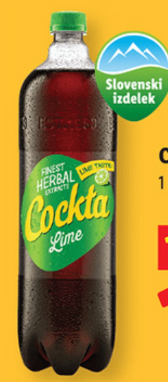 Cockta limeta 1,5 l - Akcija v trgovini Lidl