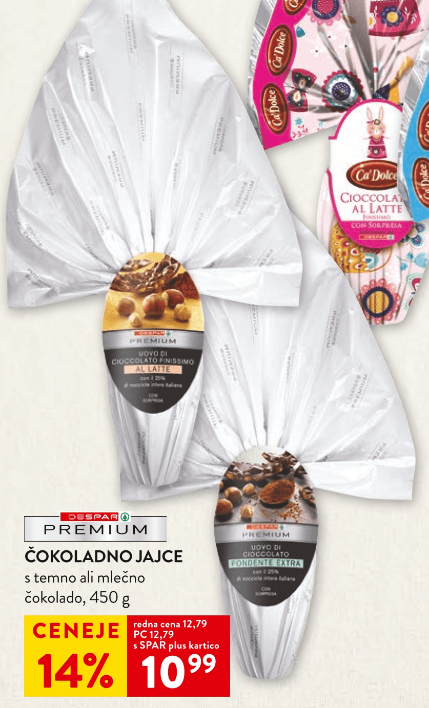 Čokoladno jajce Despar Premium 450 g - Akcija v trgovini Spar