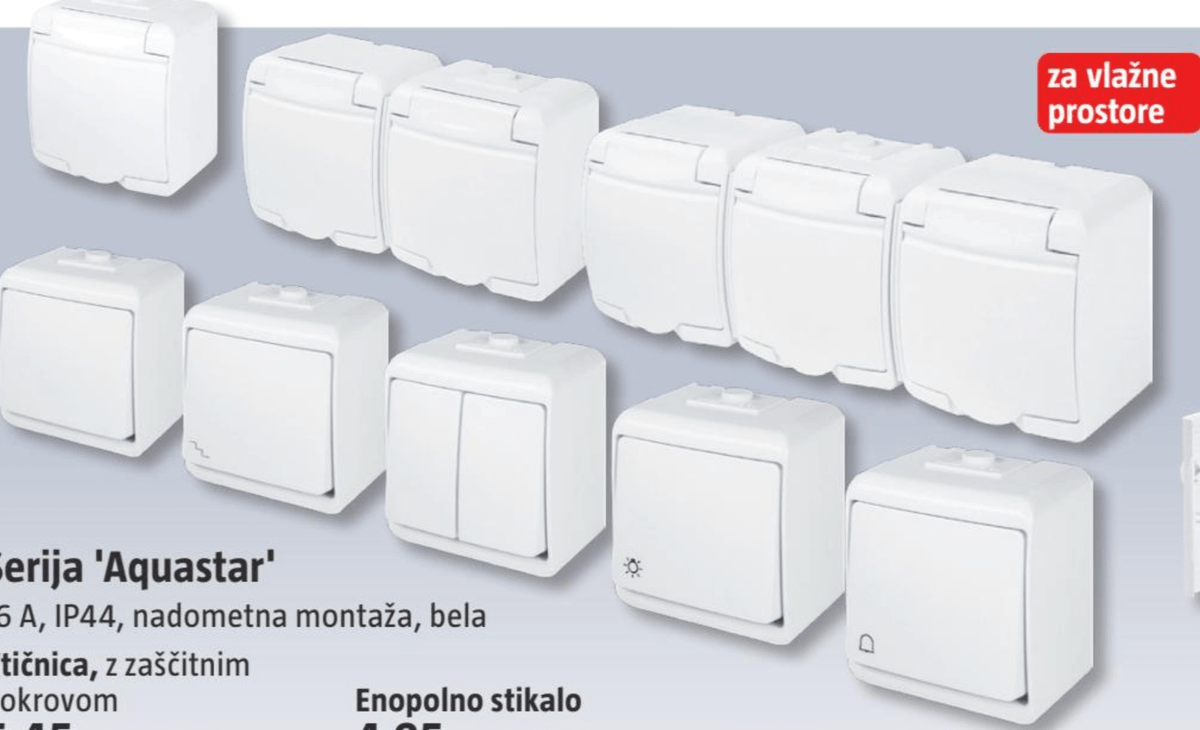 Stikalo s svetlobnim indikatorjem - Akcija v trgovini Bauhaus