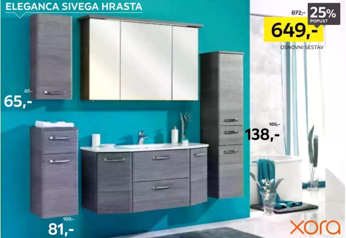 Kopalnica Eleganca Sivega Hrast xora - Akcija v trgovini Lesnina