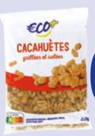 Slani praženi arašidi Eco Cacahuètes 250 g - Akcija v trgovini E.Leclerc