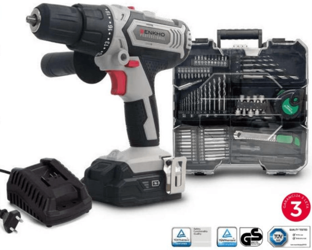 Akumulatorski udarni vrtalnik z ročnim orodjem ENKHO PROFESSIONAL - Akcija v trgovini Eurospin
