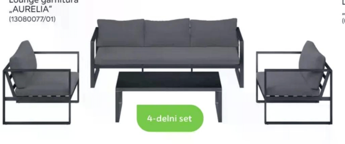 Lounge garnitura „AURELIA" 4-delni set - Akcija v trgovini Mömax